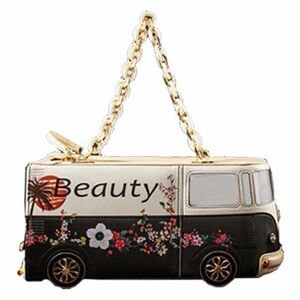 Floral Black and Gold Women Bag